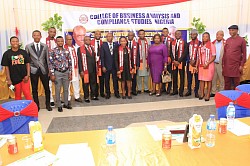 A group seesion with the Council and Inductees during the 2nd Annual Conference and Induction of New Members held in the Rafia City of Ikot Ekpene (25th February, 2024)